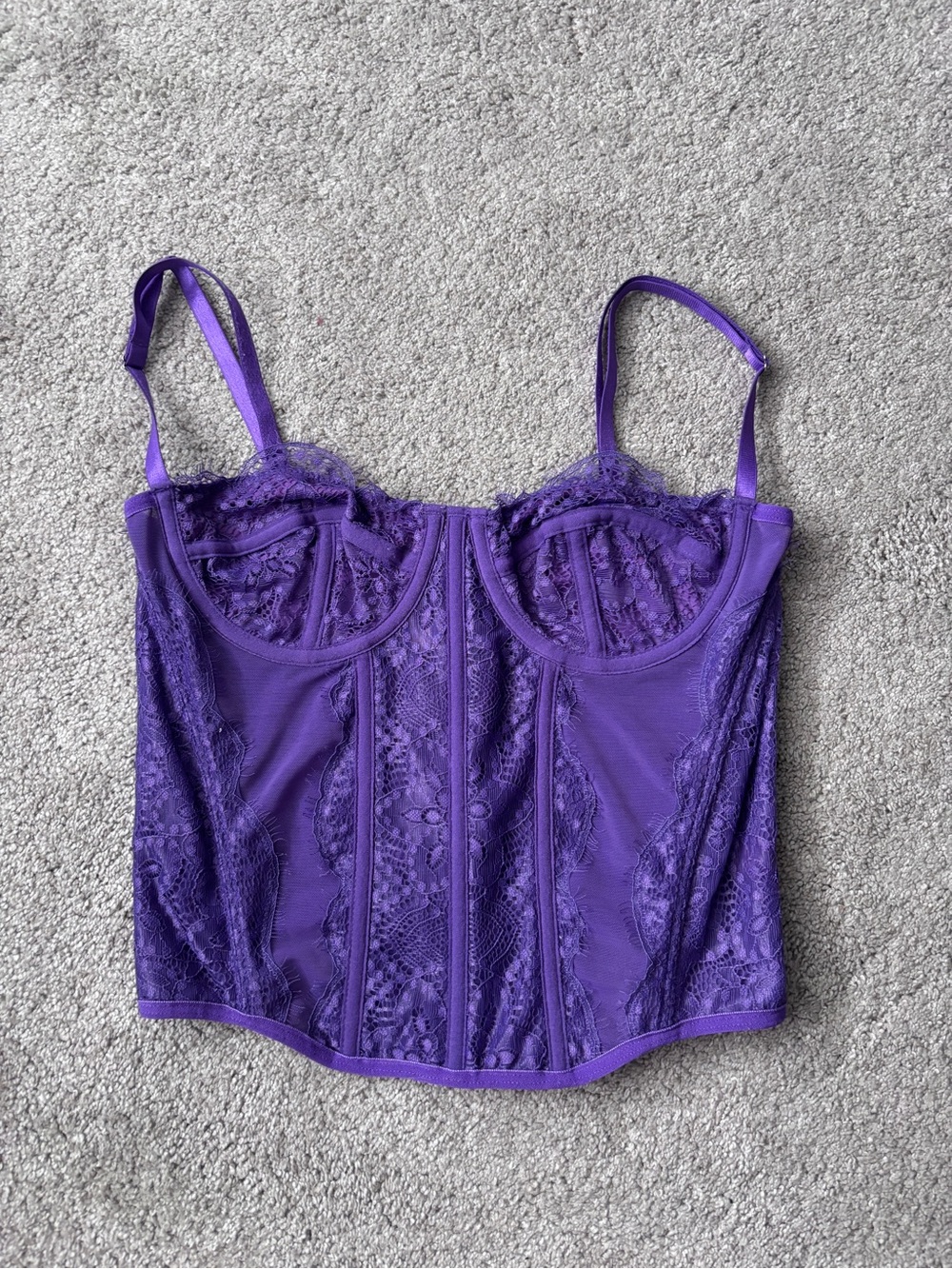 Purple Lace Bustier Top